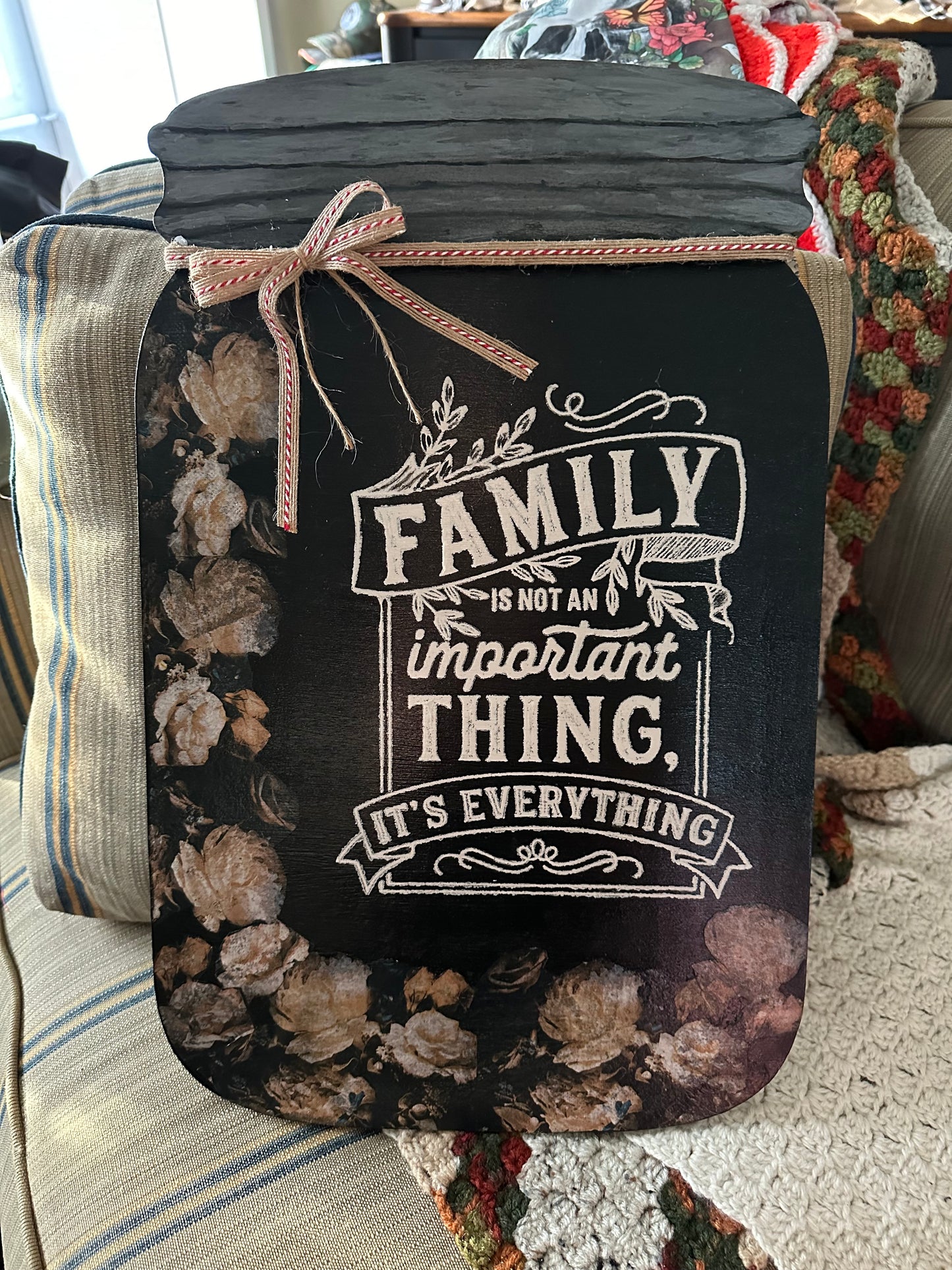 Family is Everything Mason Jar Sign