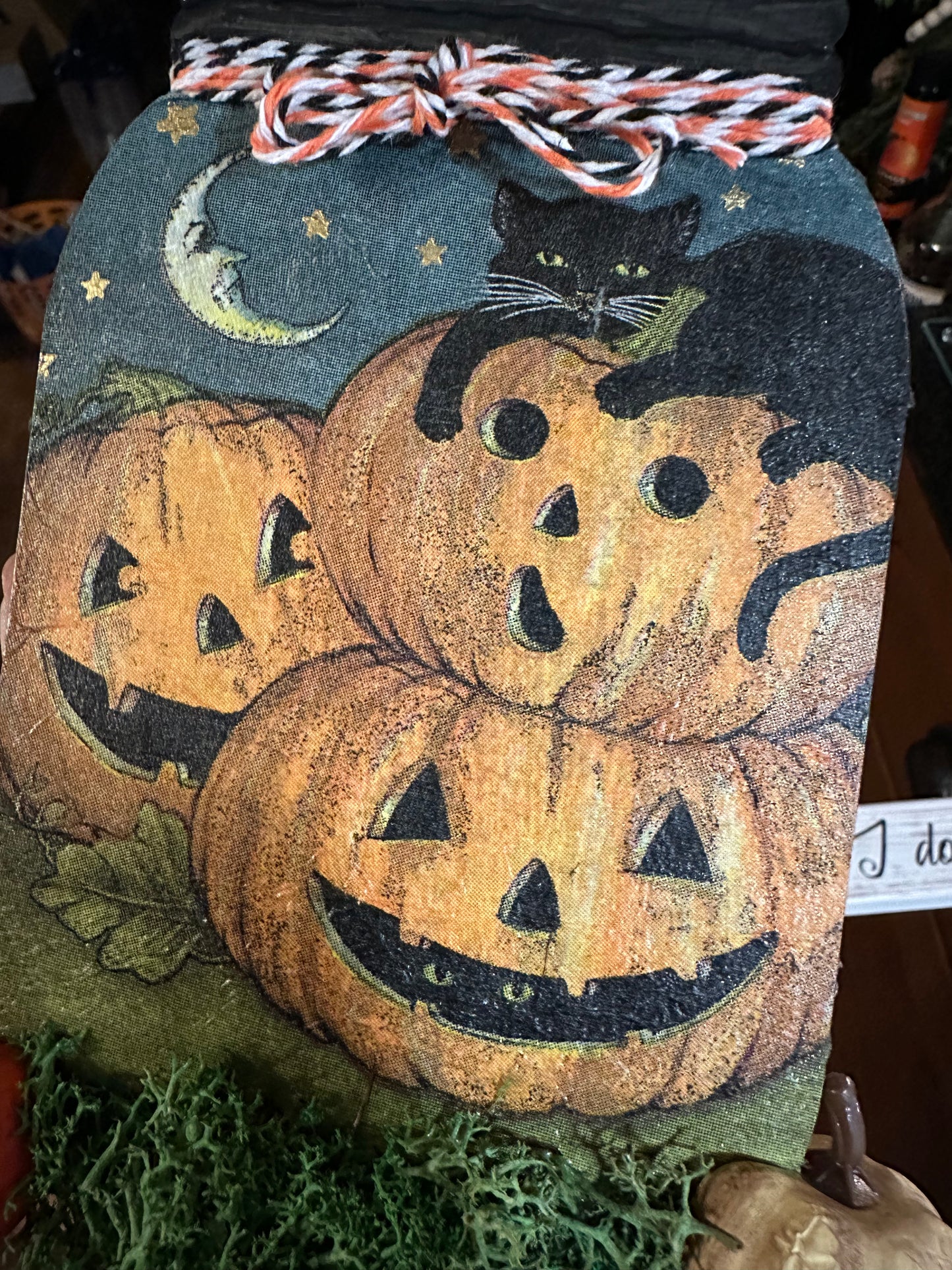 Vintage Halloween tin mason jar