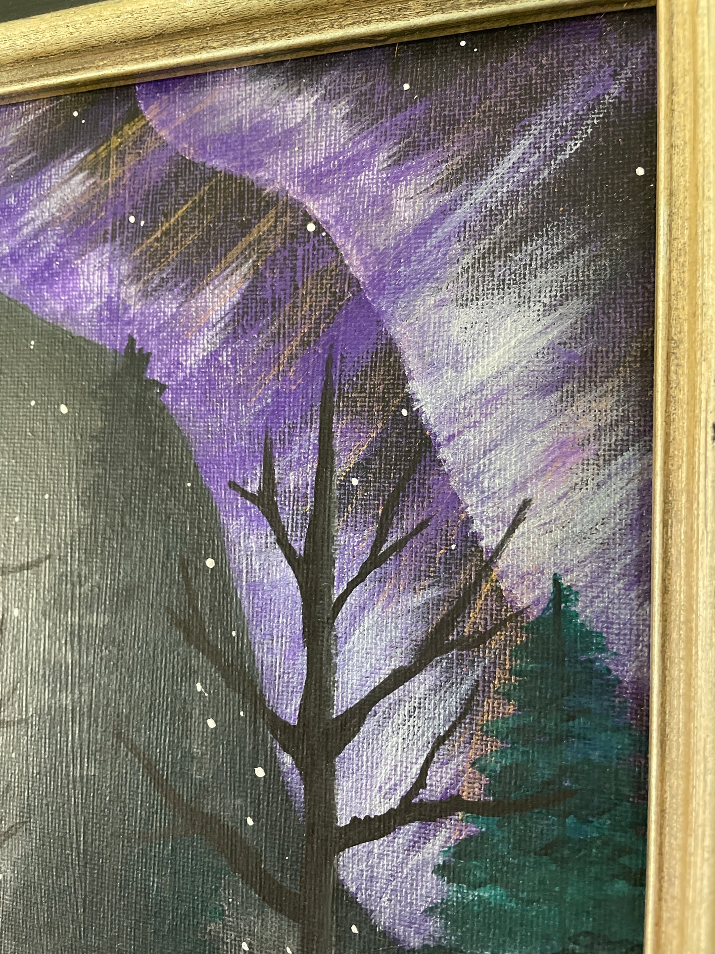 Purple Aurora Borealis original artwork
