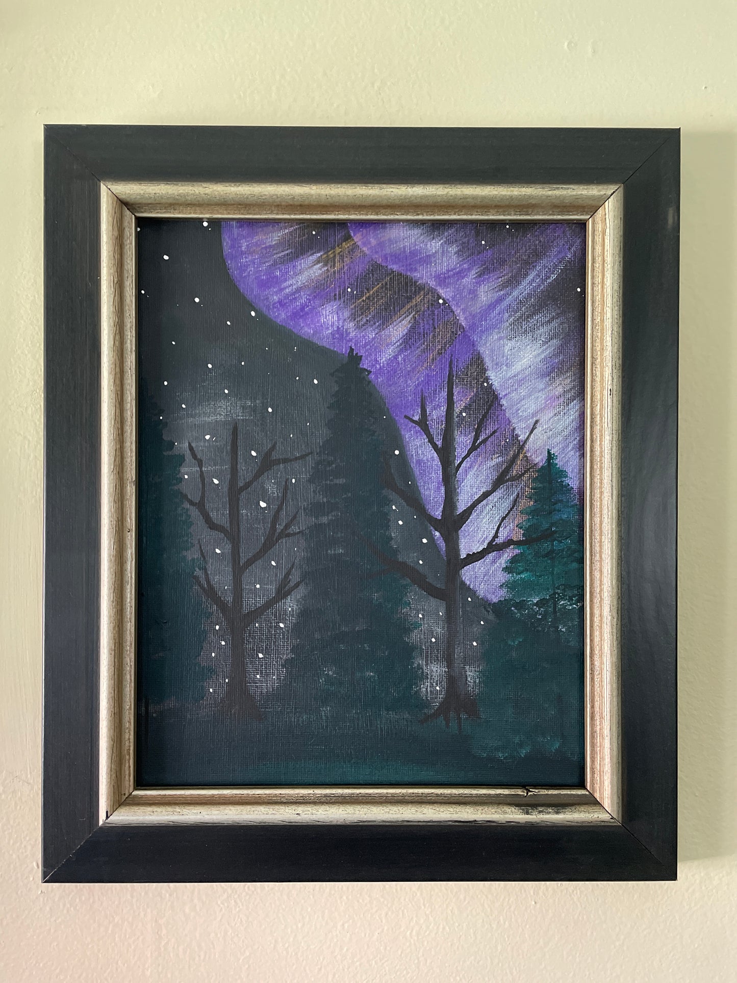 Purple Aurora Borealis original artwork