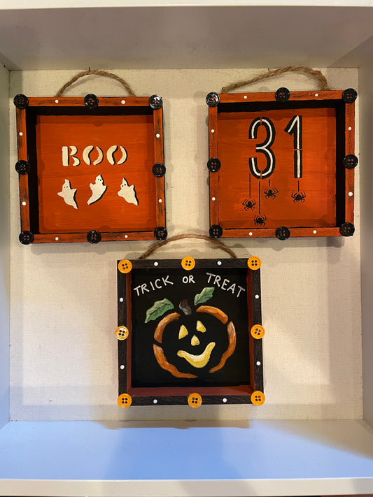Halloween Shadowbox trio