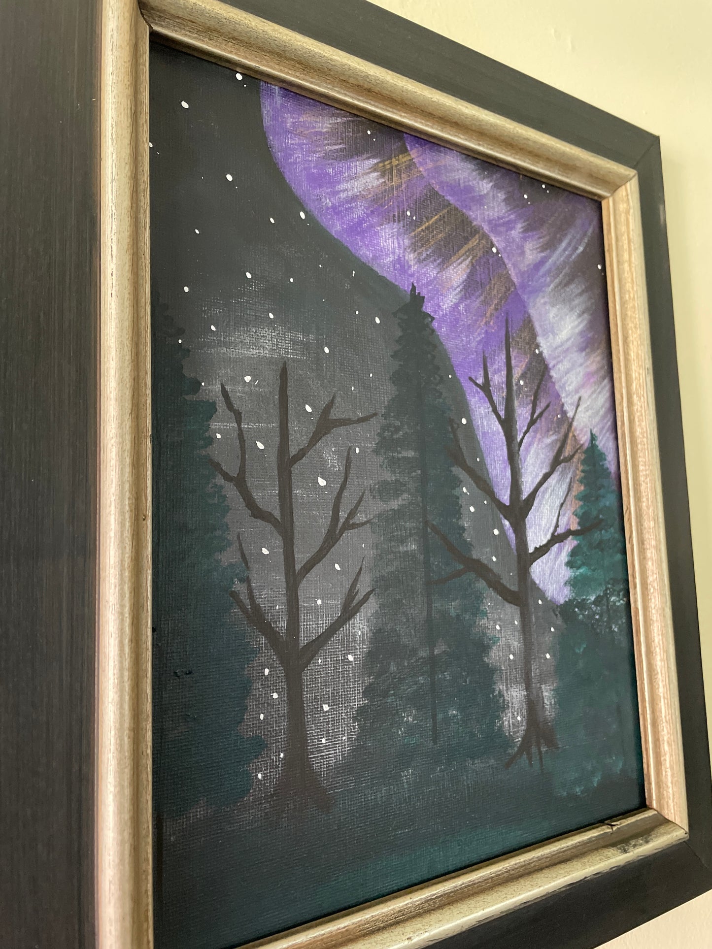 Purple Aurora Borealis original artwork